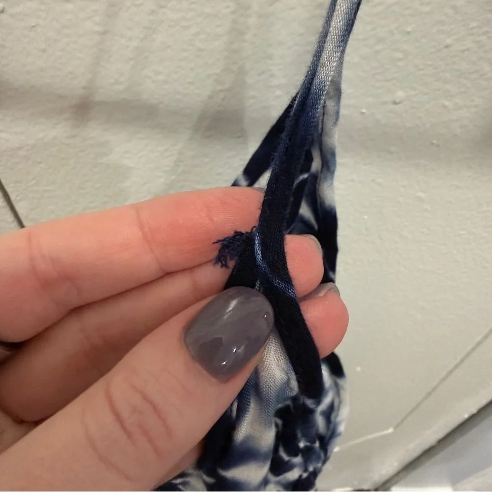 SHEIN Blue Tie Dye Mini Loose Fitting Dress